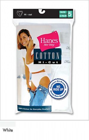 1990 Hanes Her Way Hi-Cut Cotton Panties, Print Advertisement