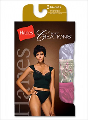 Modeling wearing Hanes Her Way Body Creations intimates Collection