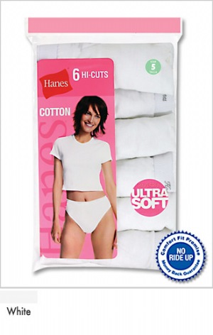 Hanes Cotton Hi-Cut - Six Pack (White) 